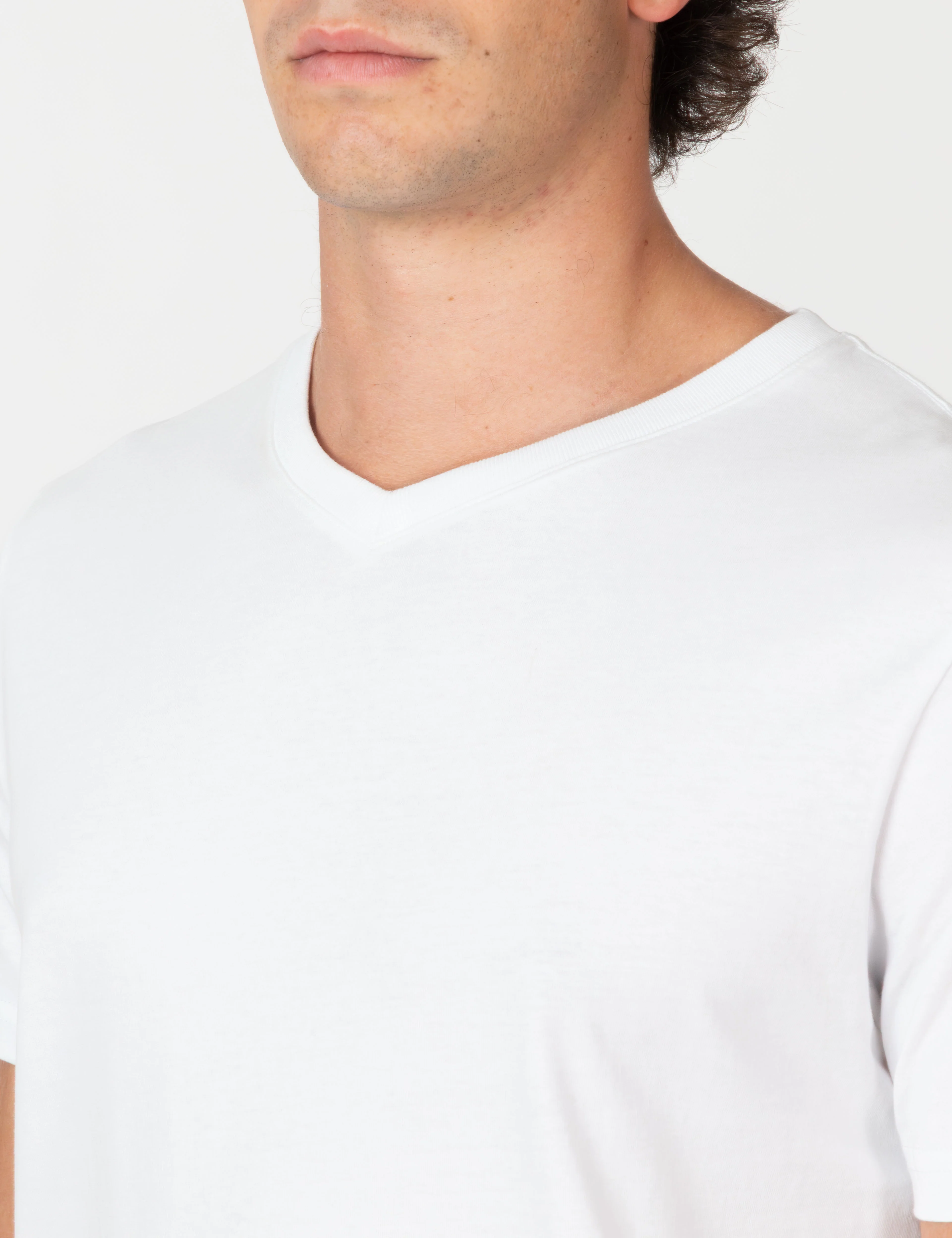 Reginald Organic Vee Tee - White - Image 2