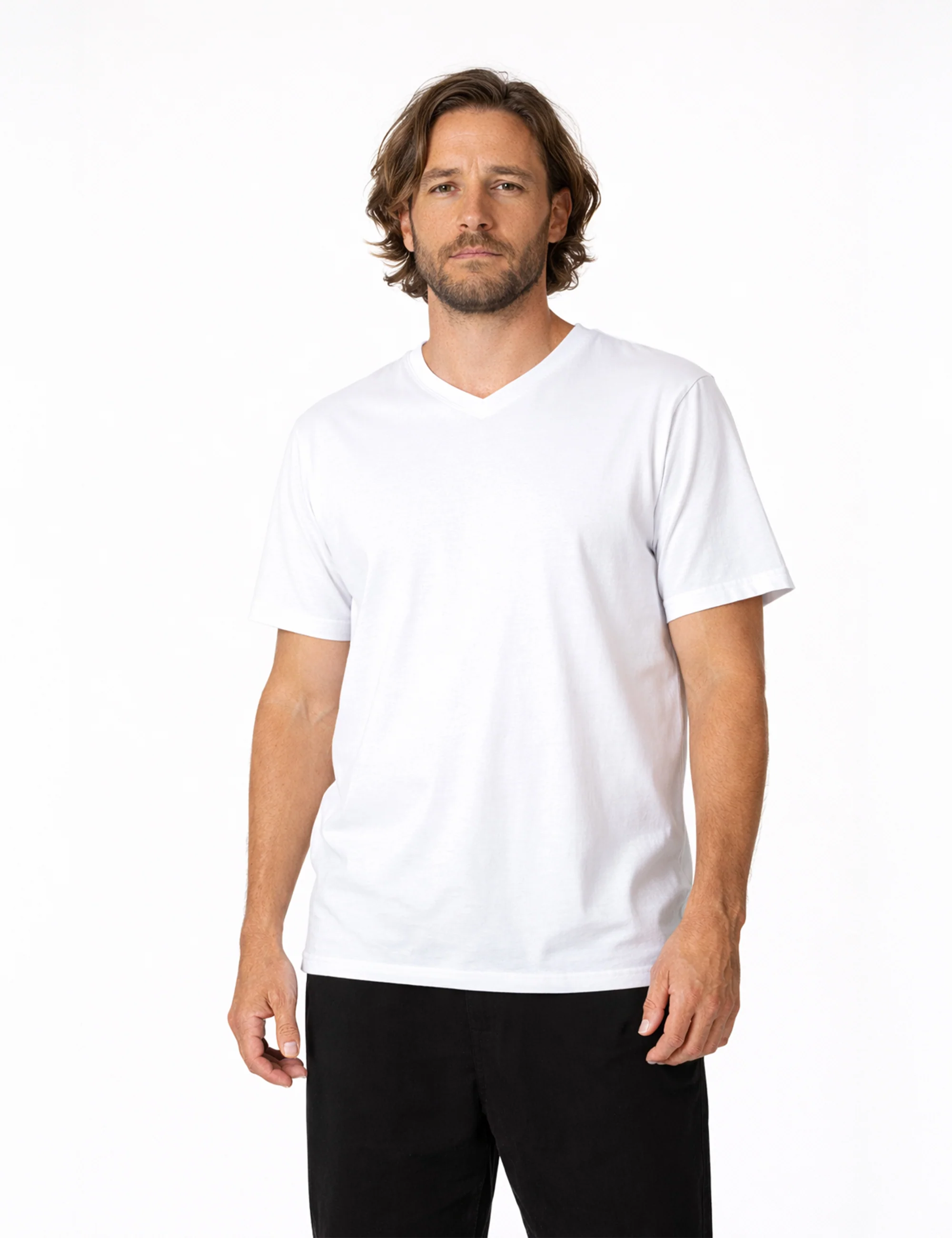 Reginald Organic Vee Tee - White - Image 3
