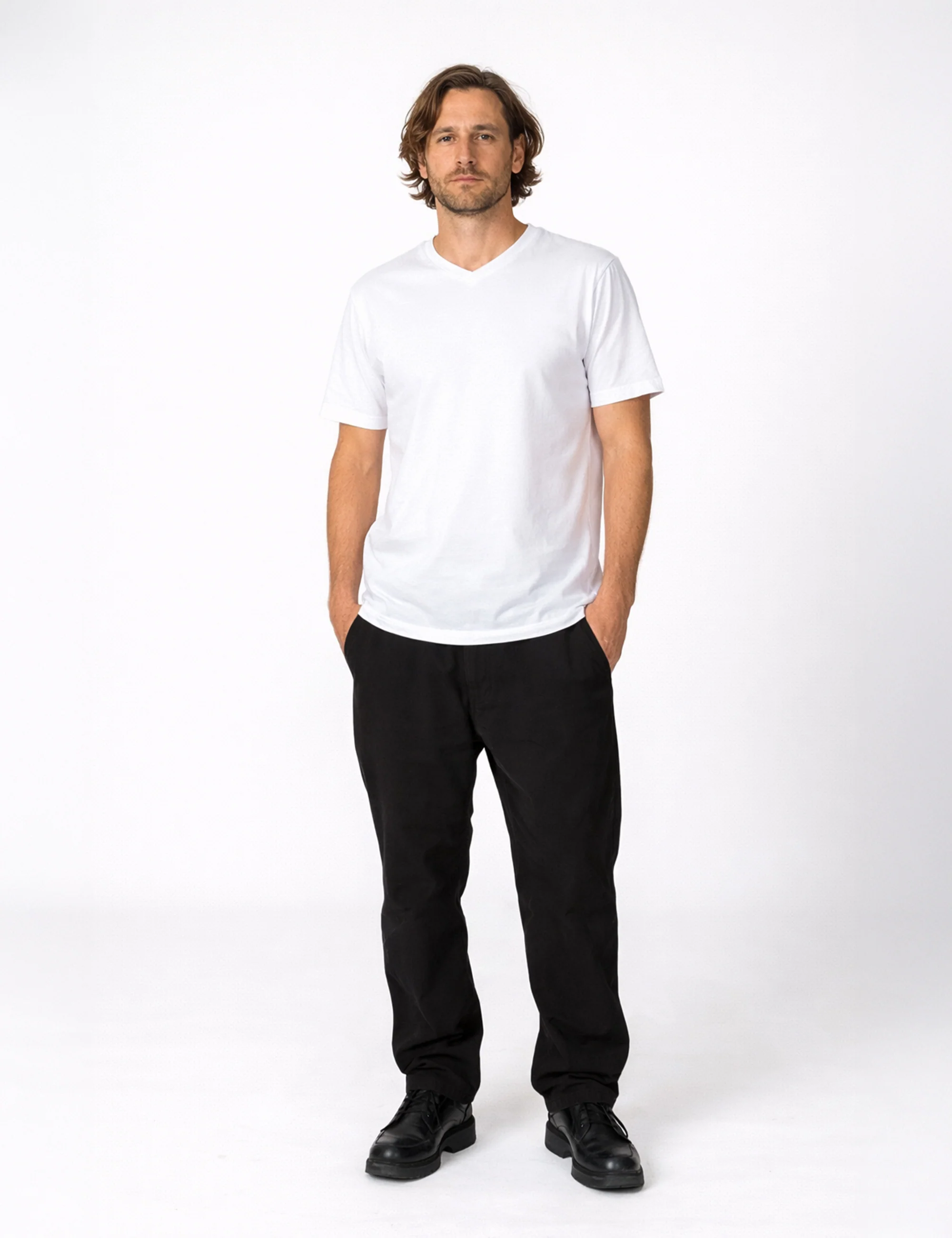 Reginald Organic Vee Tee - White - Image 5
