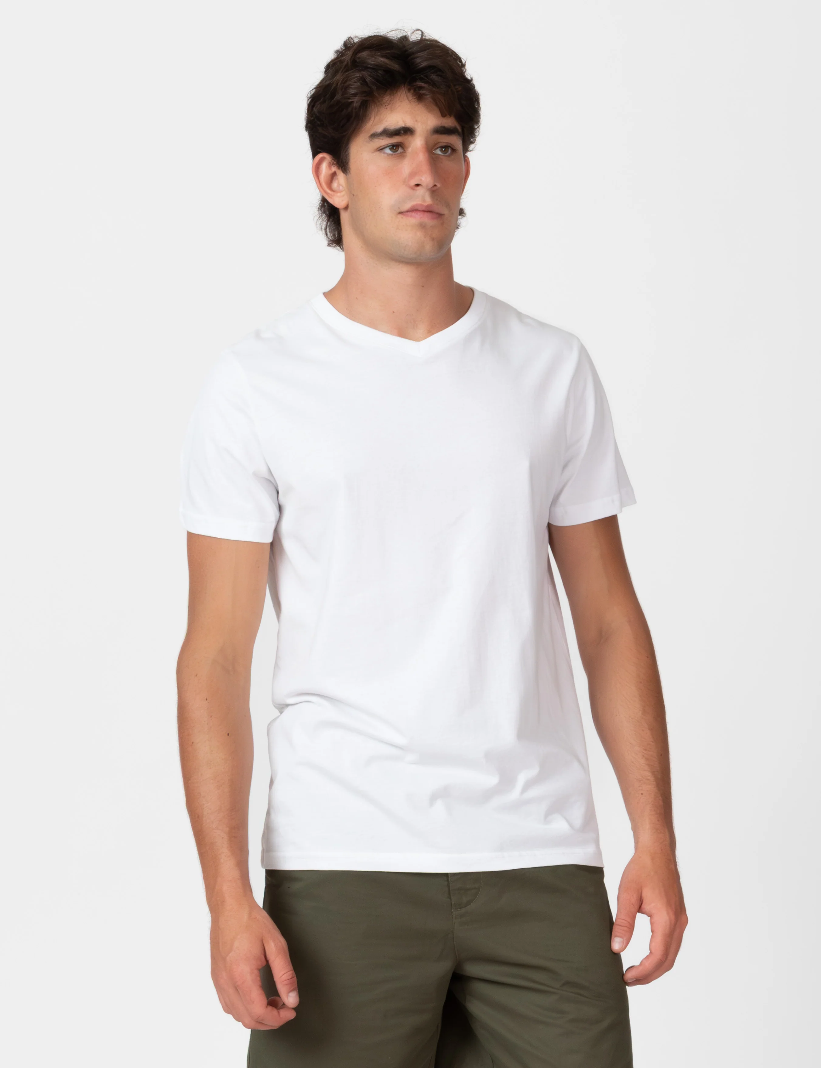 Reginald Organic Vee Tee - White - Image 7