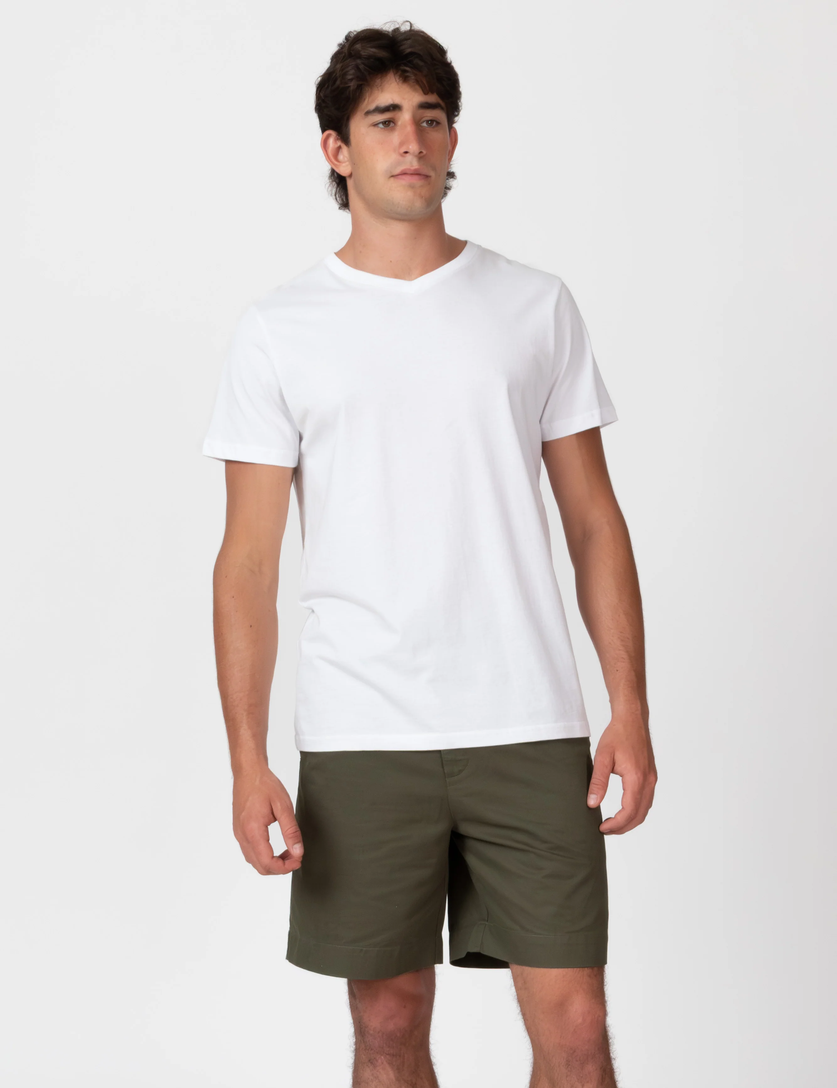 Reginald Organic Vee Tee - White - Image 9