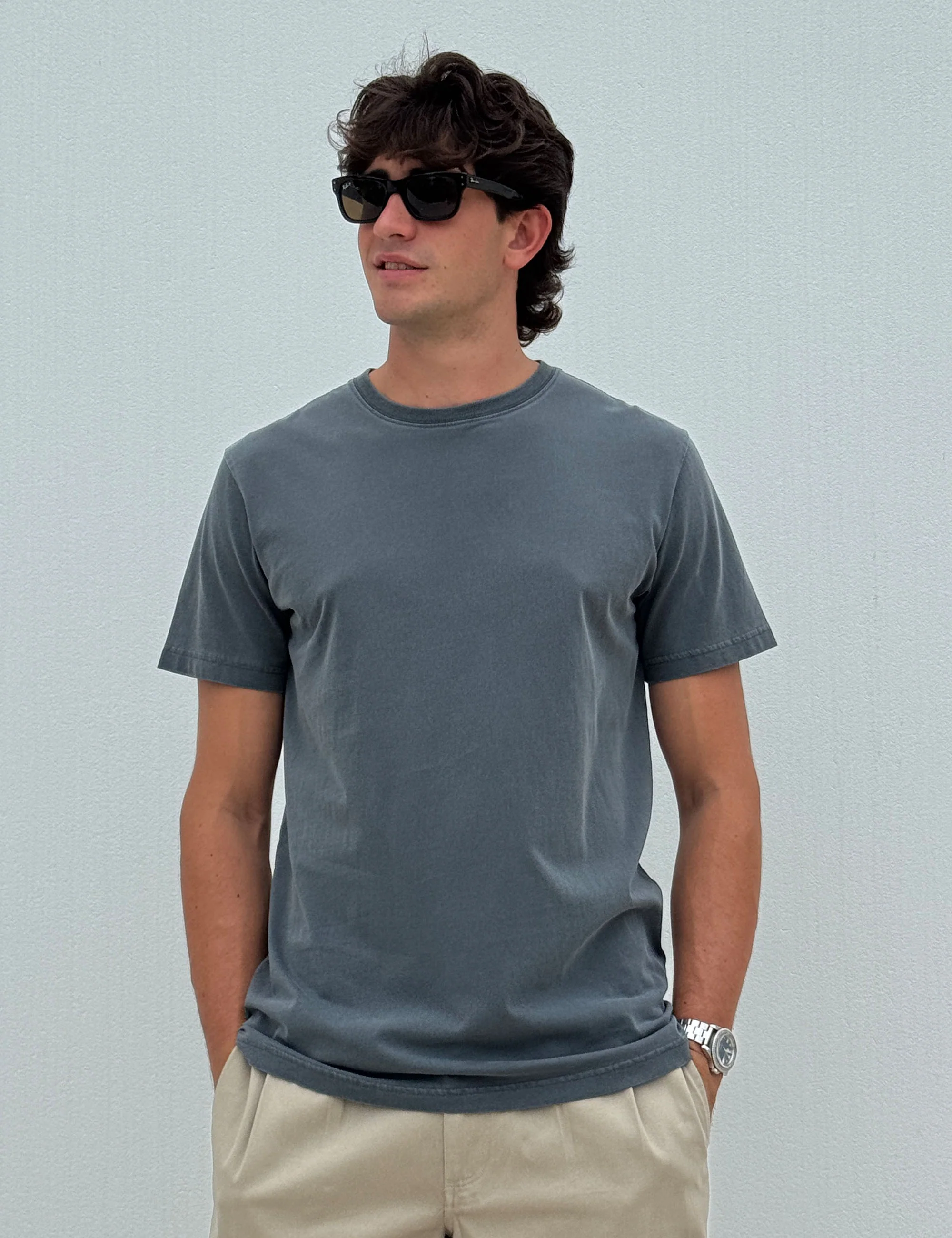 Reginald Organic Vintage Tee - Black Fade - Image 3