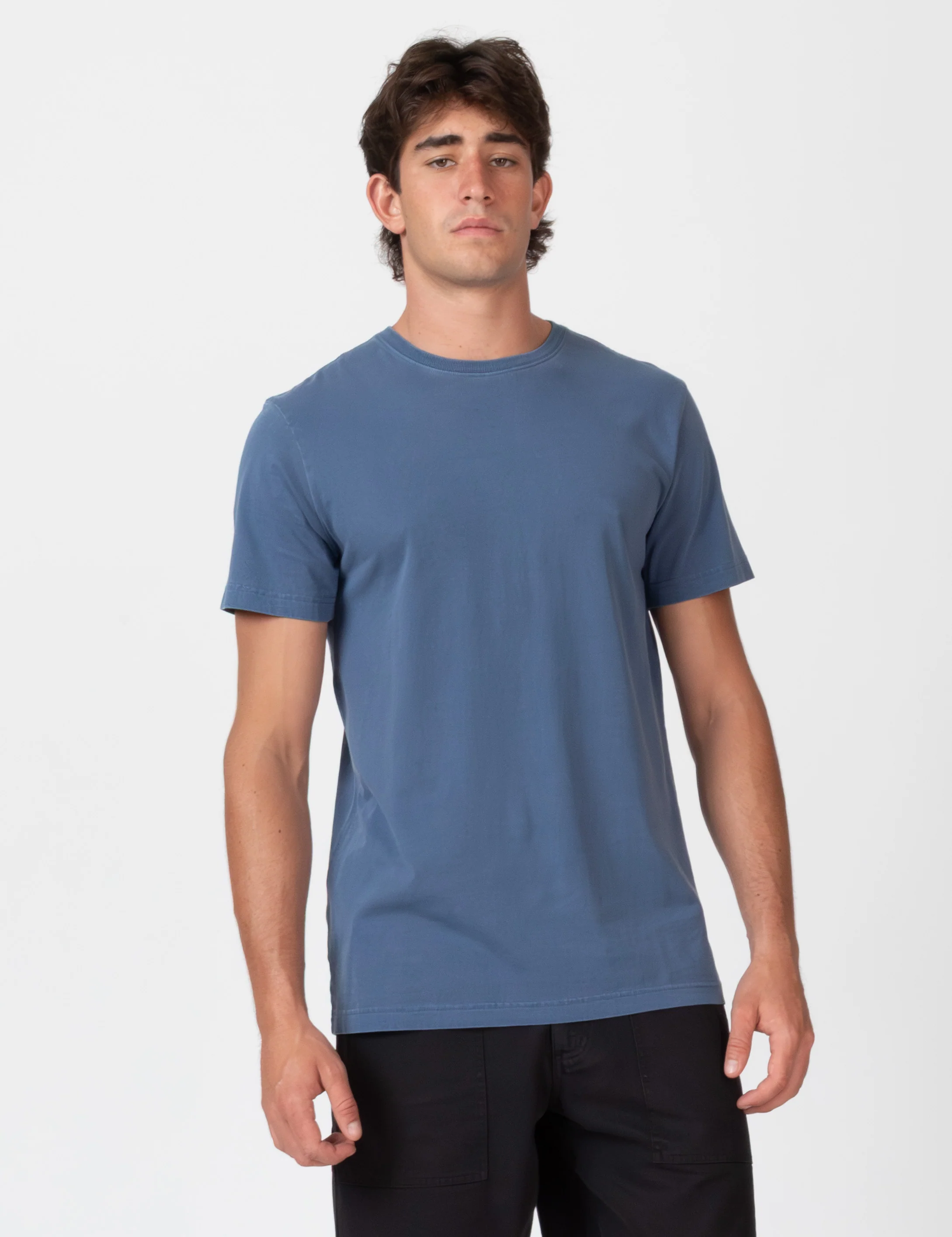 Reginald Organic Vintage Tee - Navy Fade - Image 3