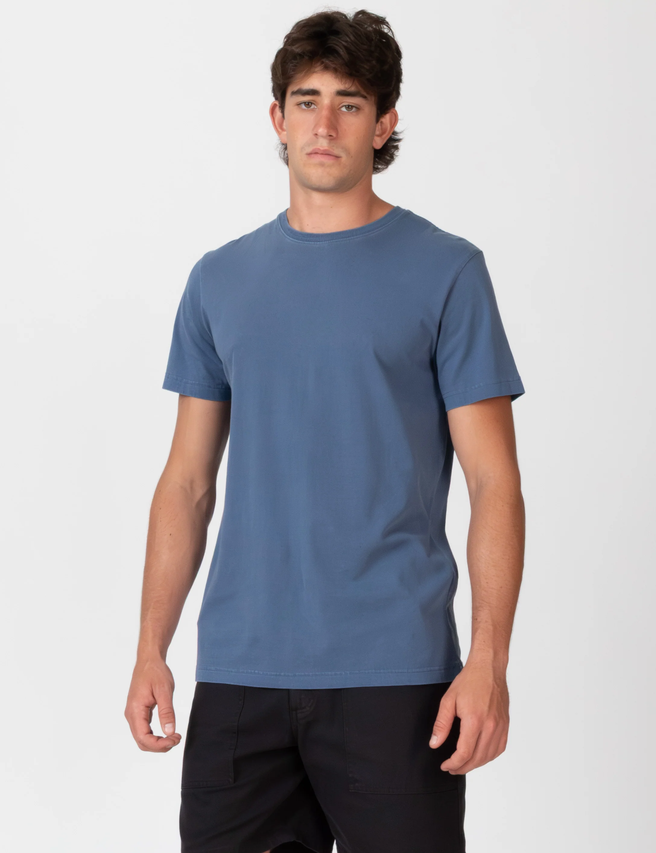 Reginald Organic Vintage Tee - Navy Fade - Image 4