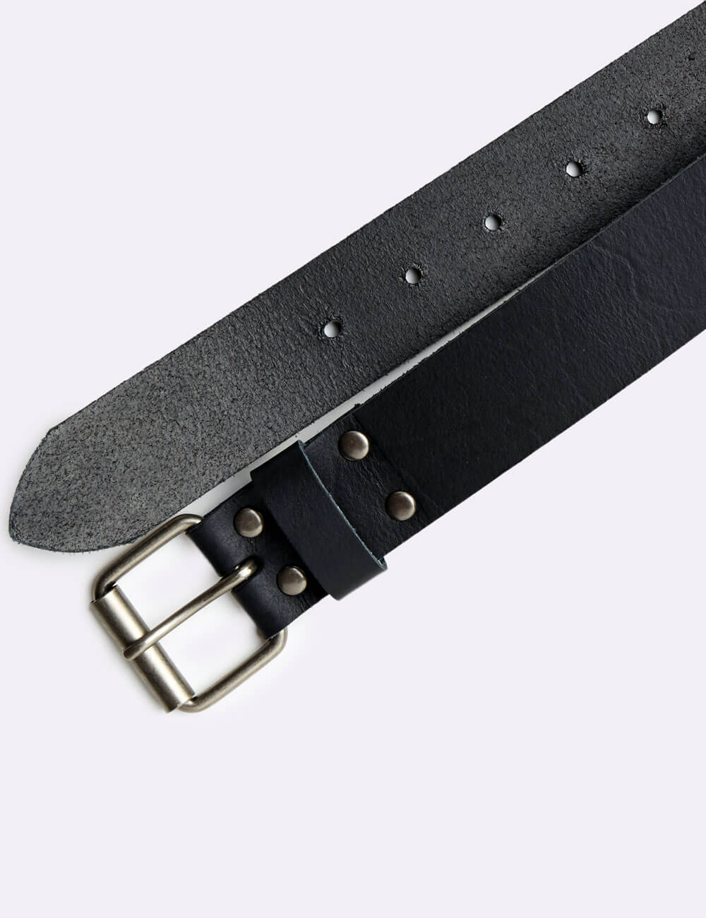 Simple Leather Belt - Black - Image 6