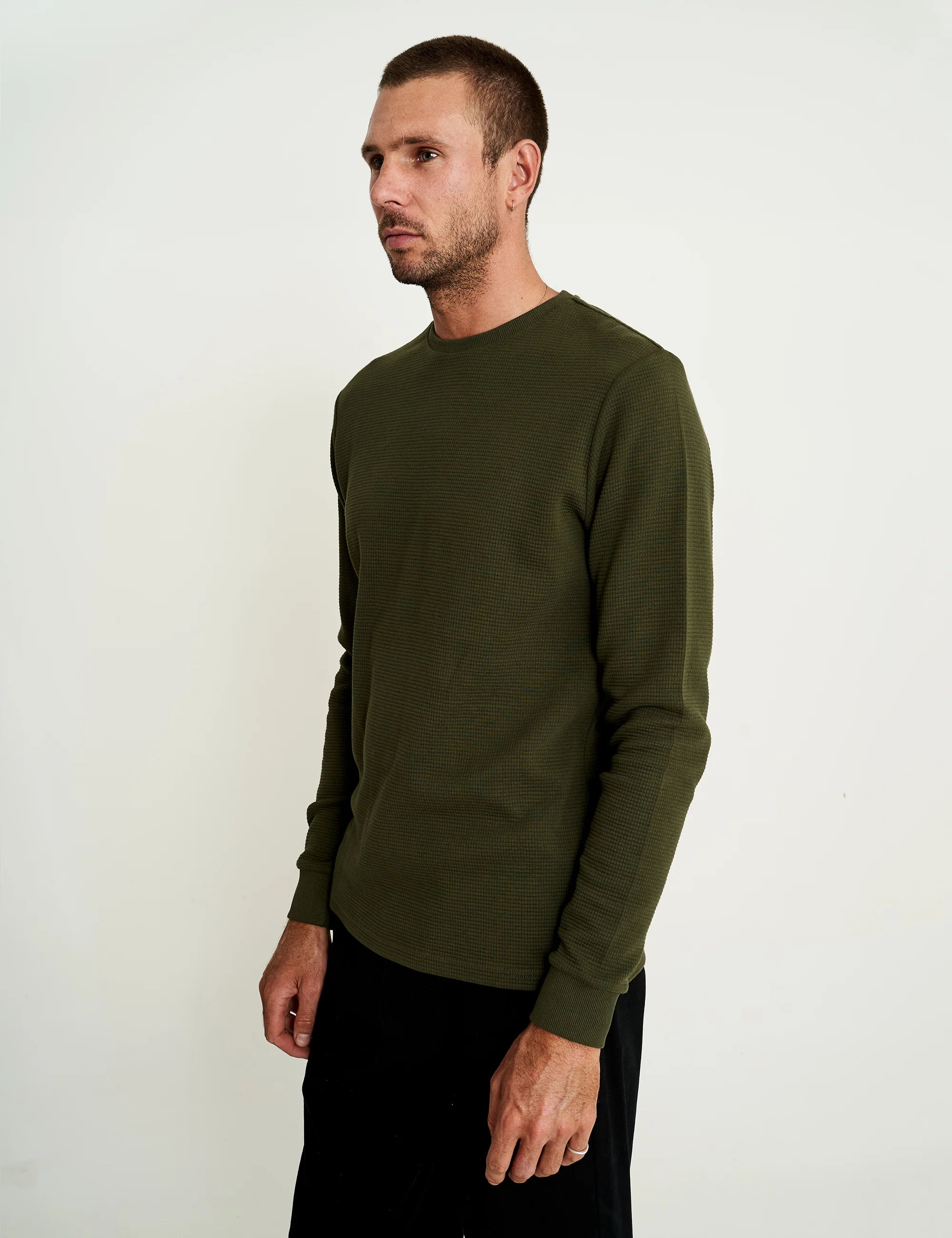 Smith Long Sleeve Waffle - Fatigue - Image 4