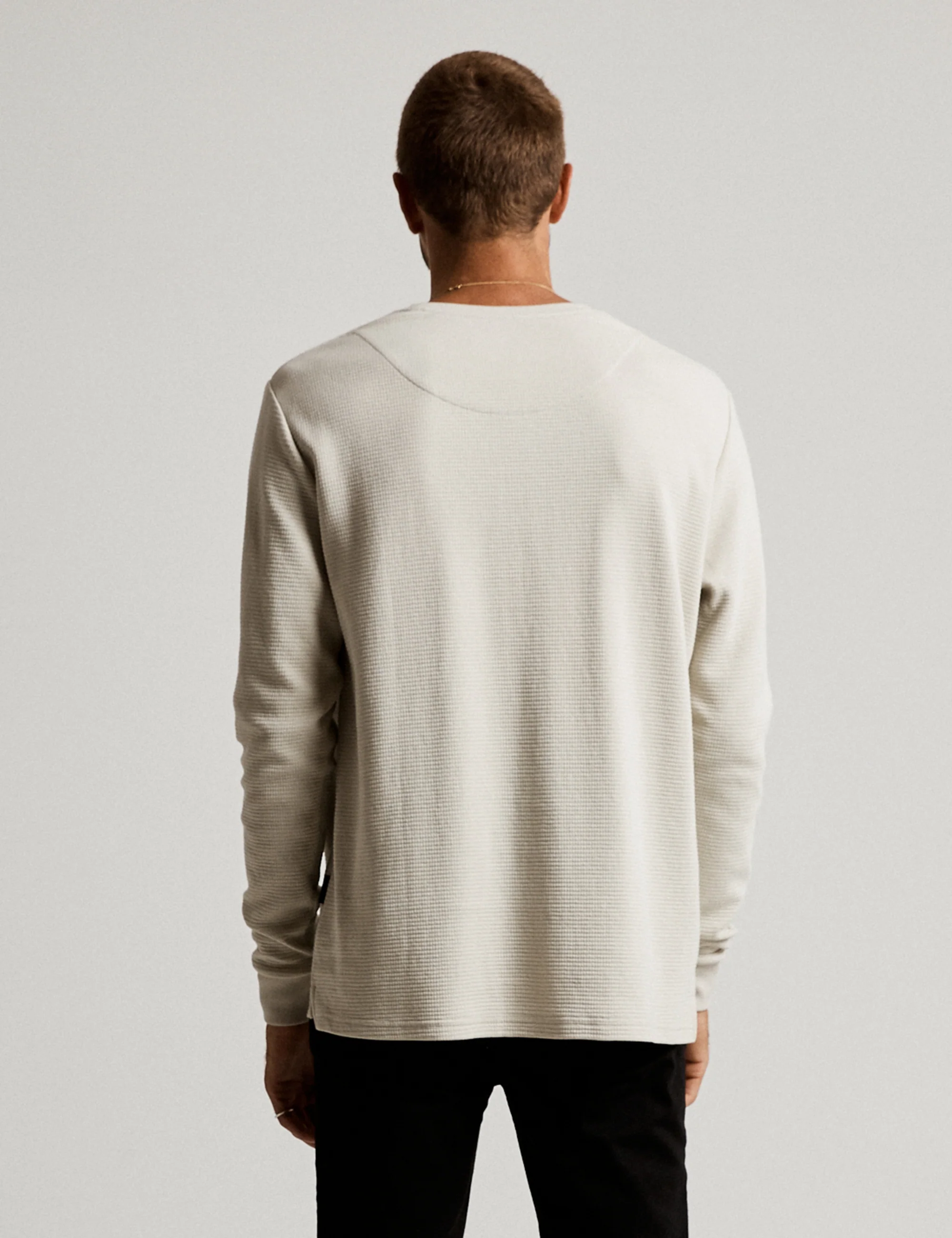 Smith Long Sleeve Waffle - Vintage White - Image 3