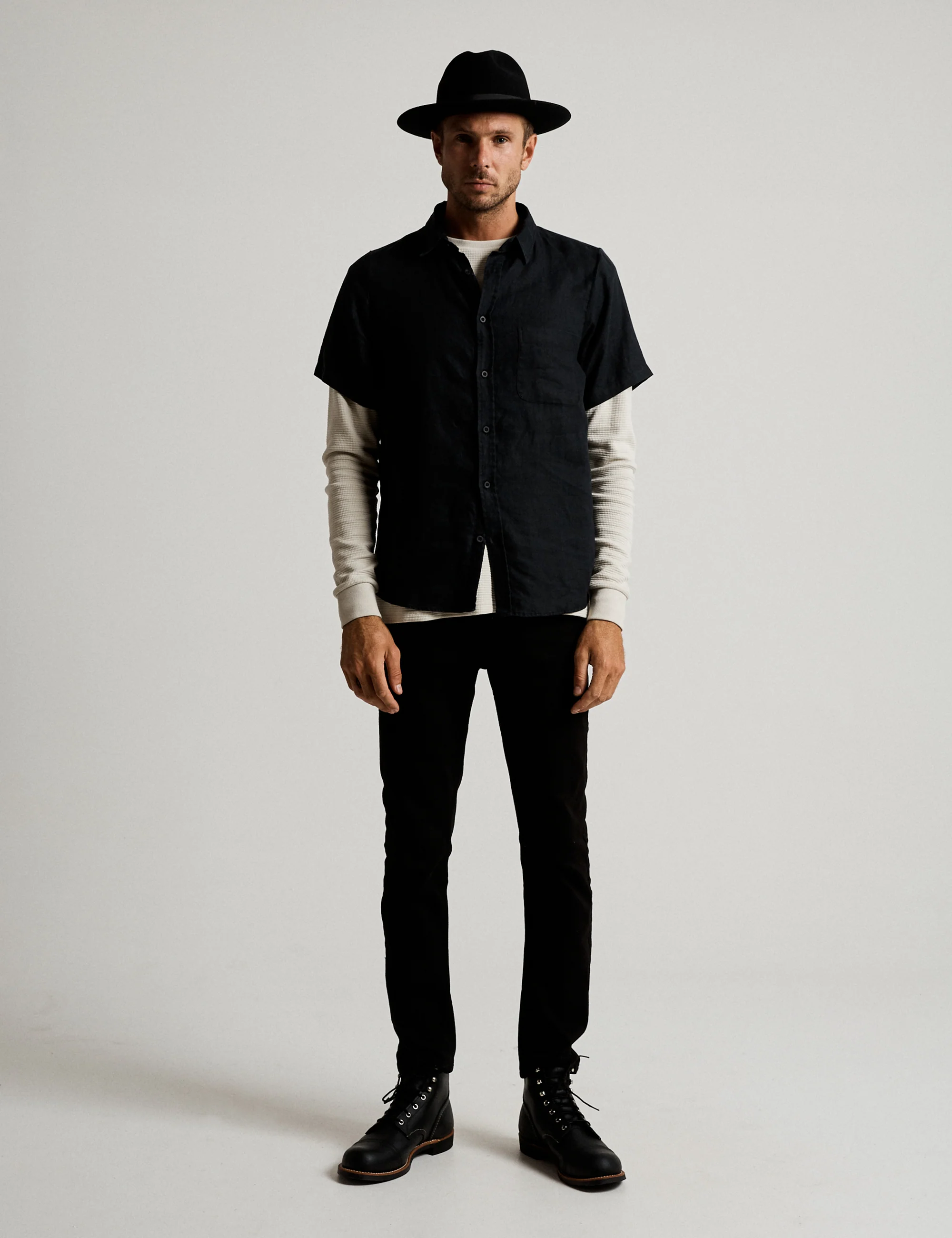 Smith Long Sleeve Waffle - Vintage White - Image 4