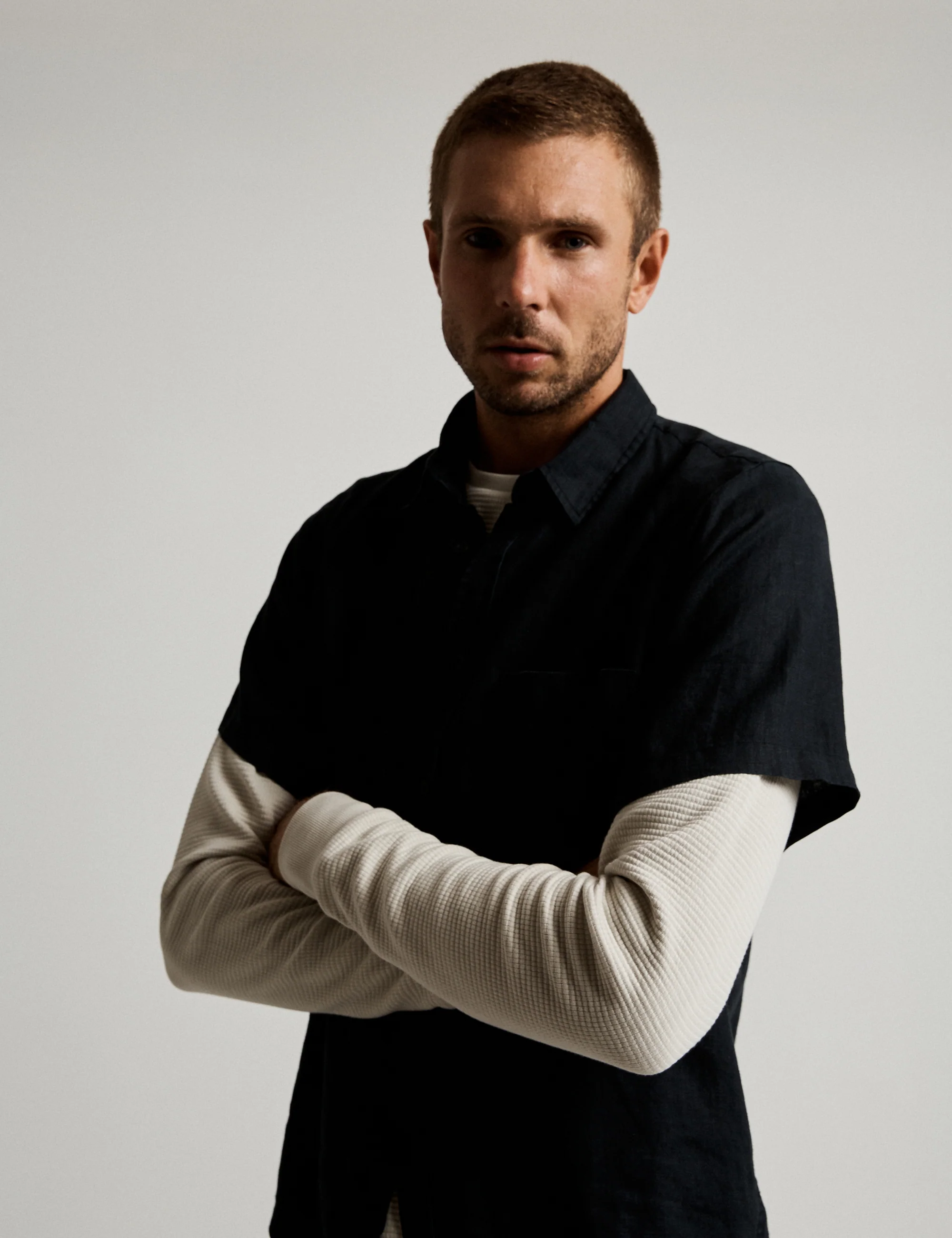 Smith Long Sleeve Waffle - Vintage White - Image 6