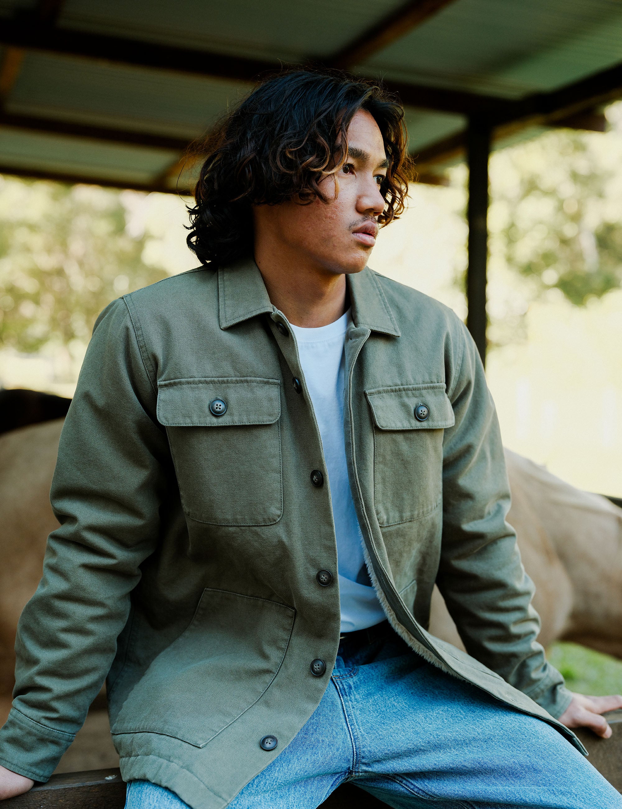Stockyard Sherpa Jacket - Fatigue - Image 8
