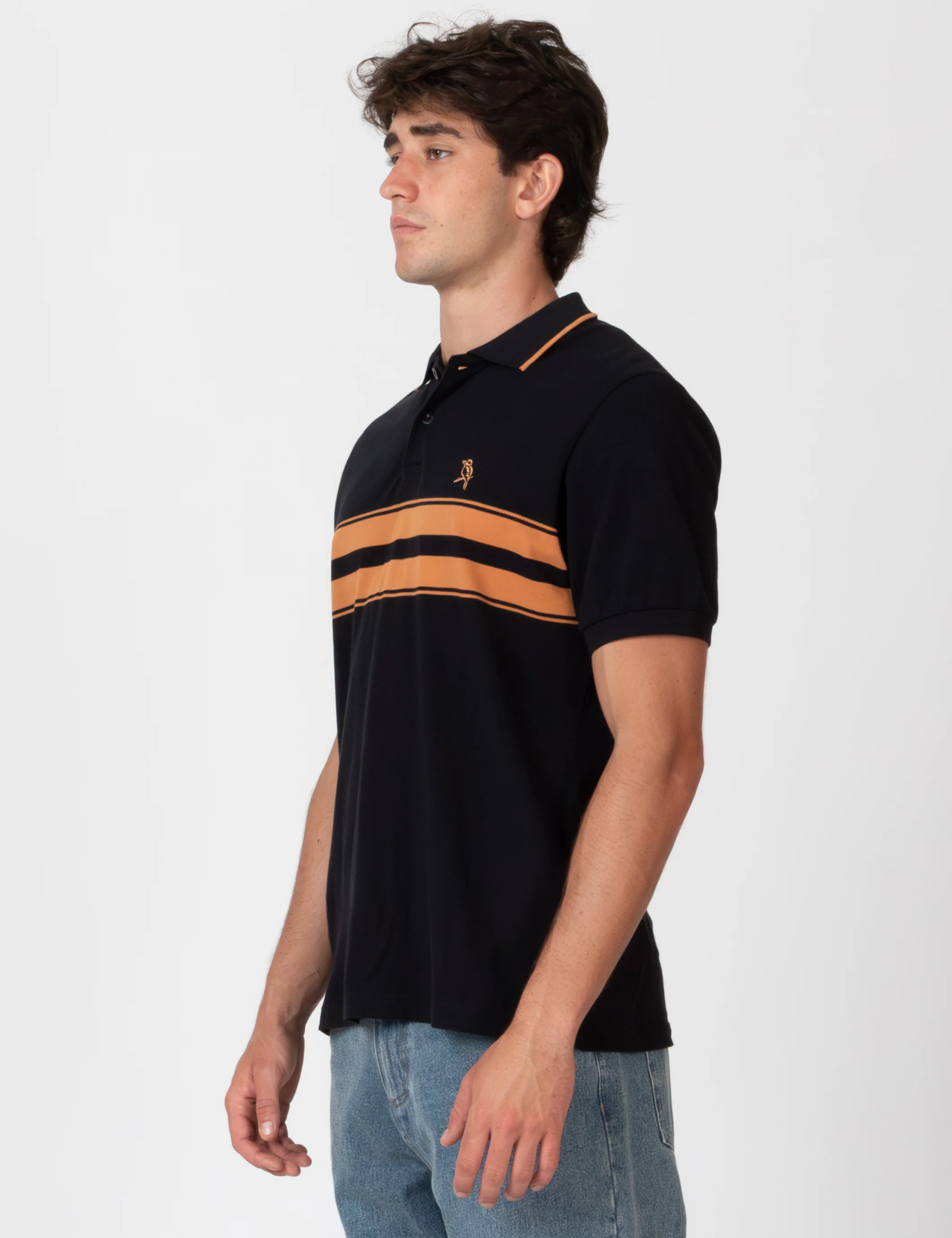 Stripe Polo - Black - Image 10