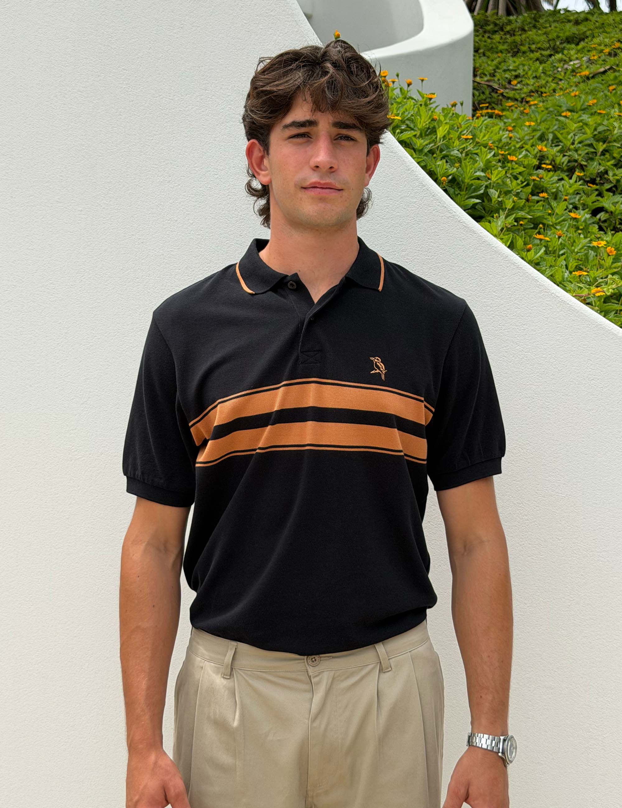 Stripe Polo - Black - Image 6