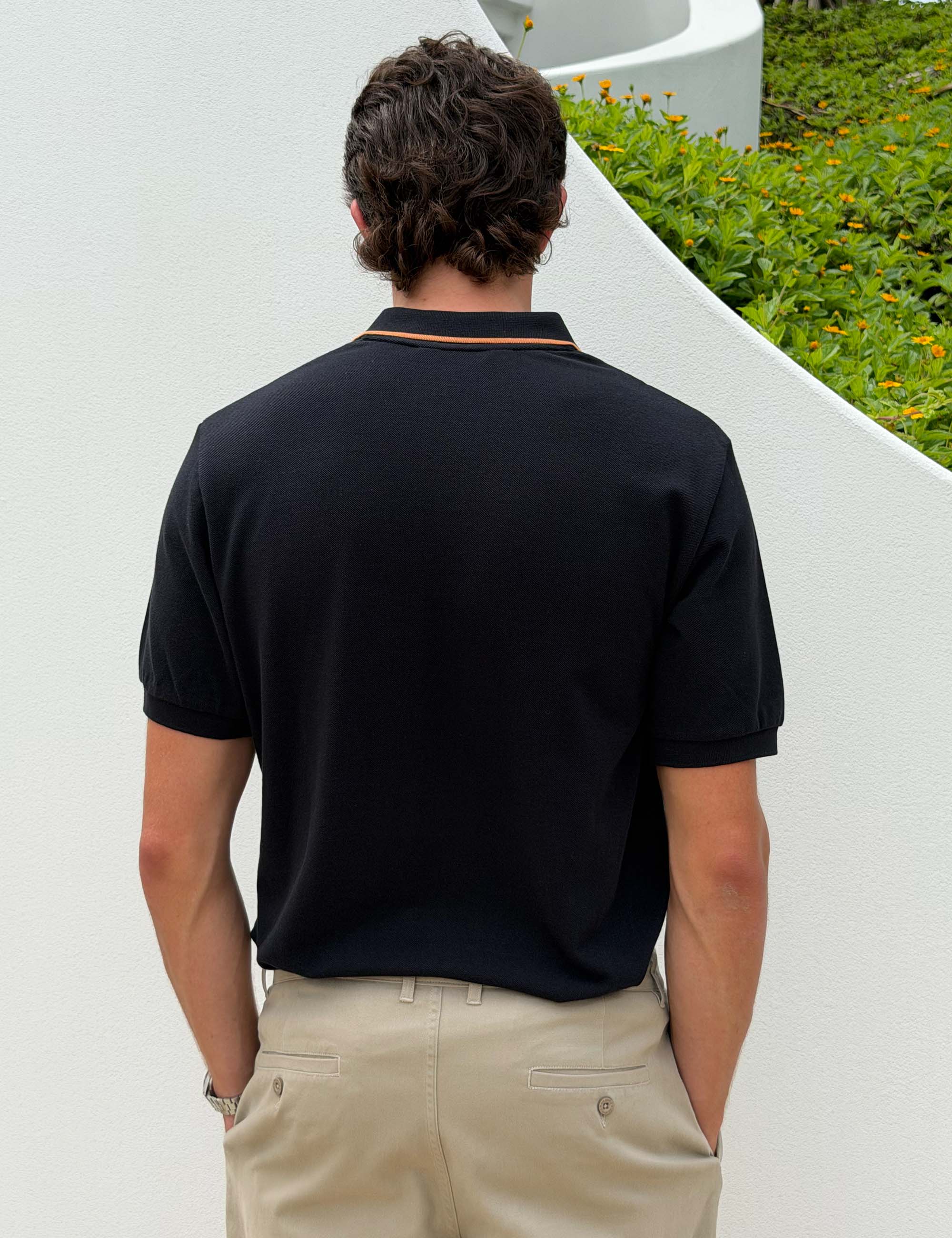 Stripe Polo - Black - Image 7