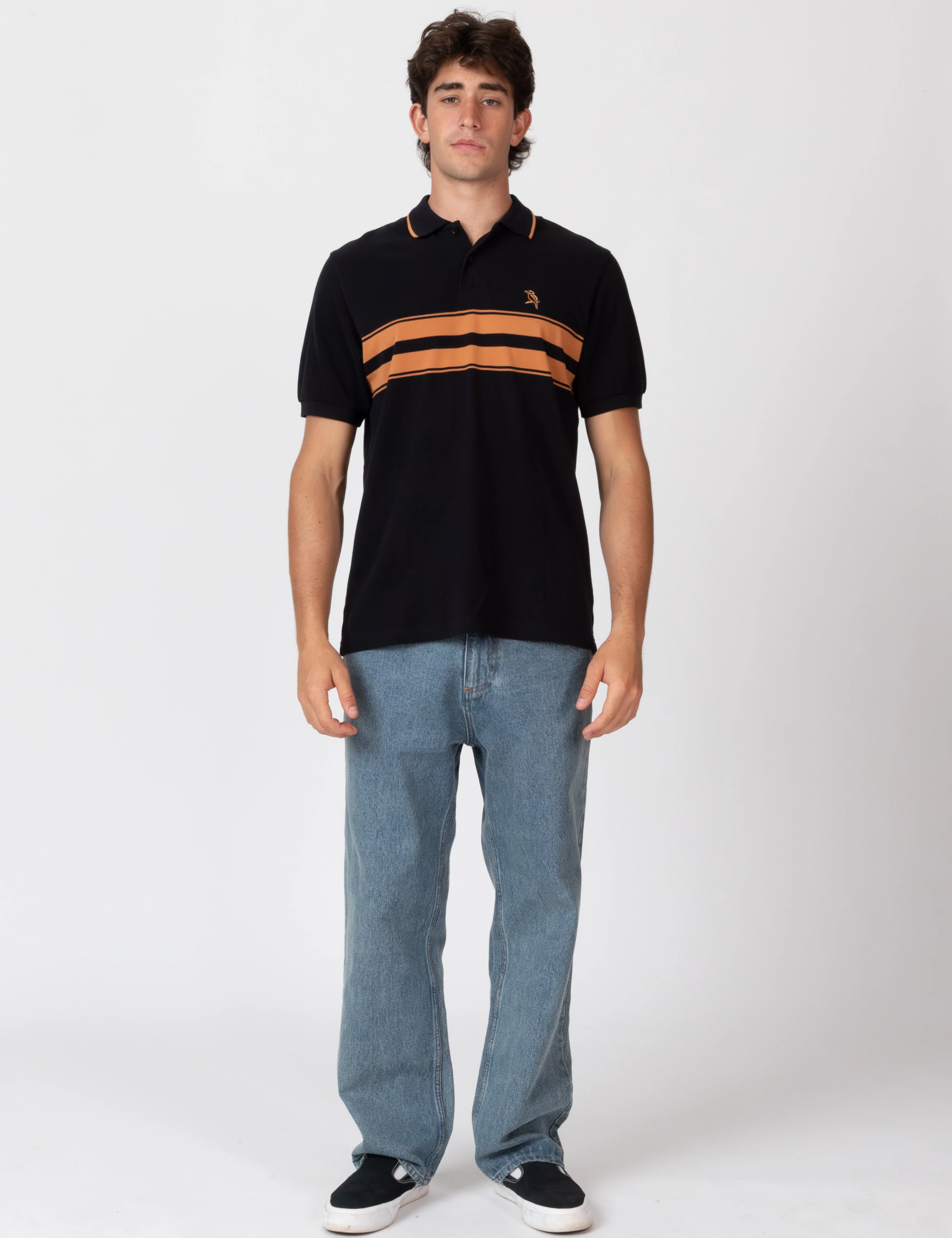 Stripe Polo - Black - Image 8
