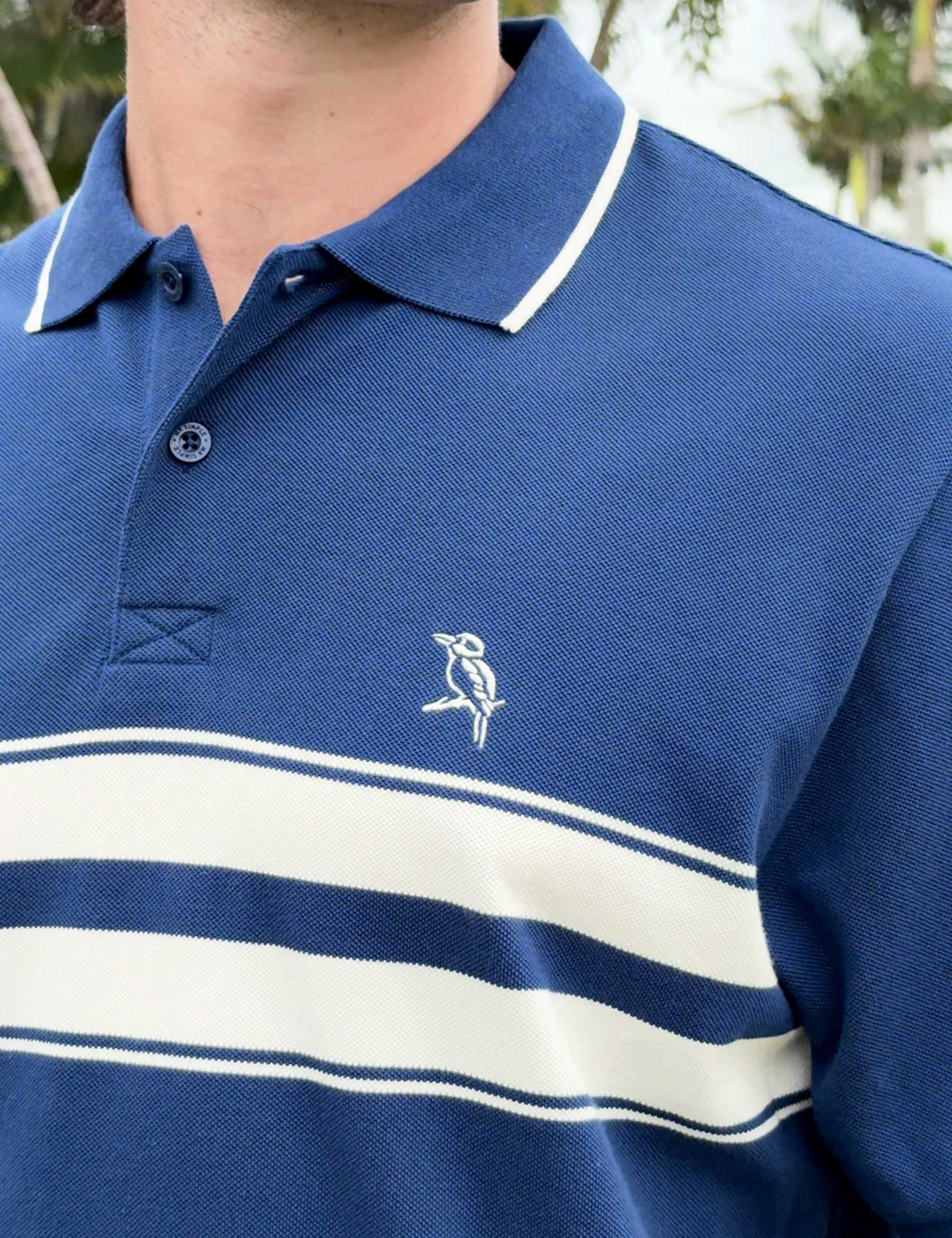 Stripe Polo - Navy Blue - Image 3