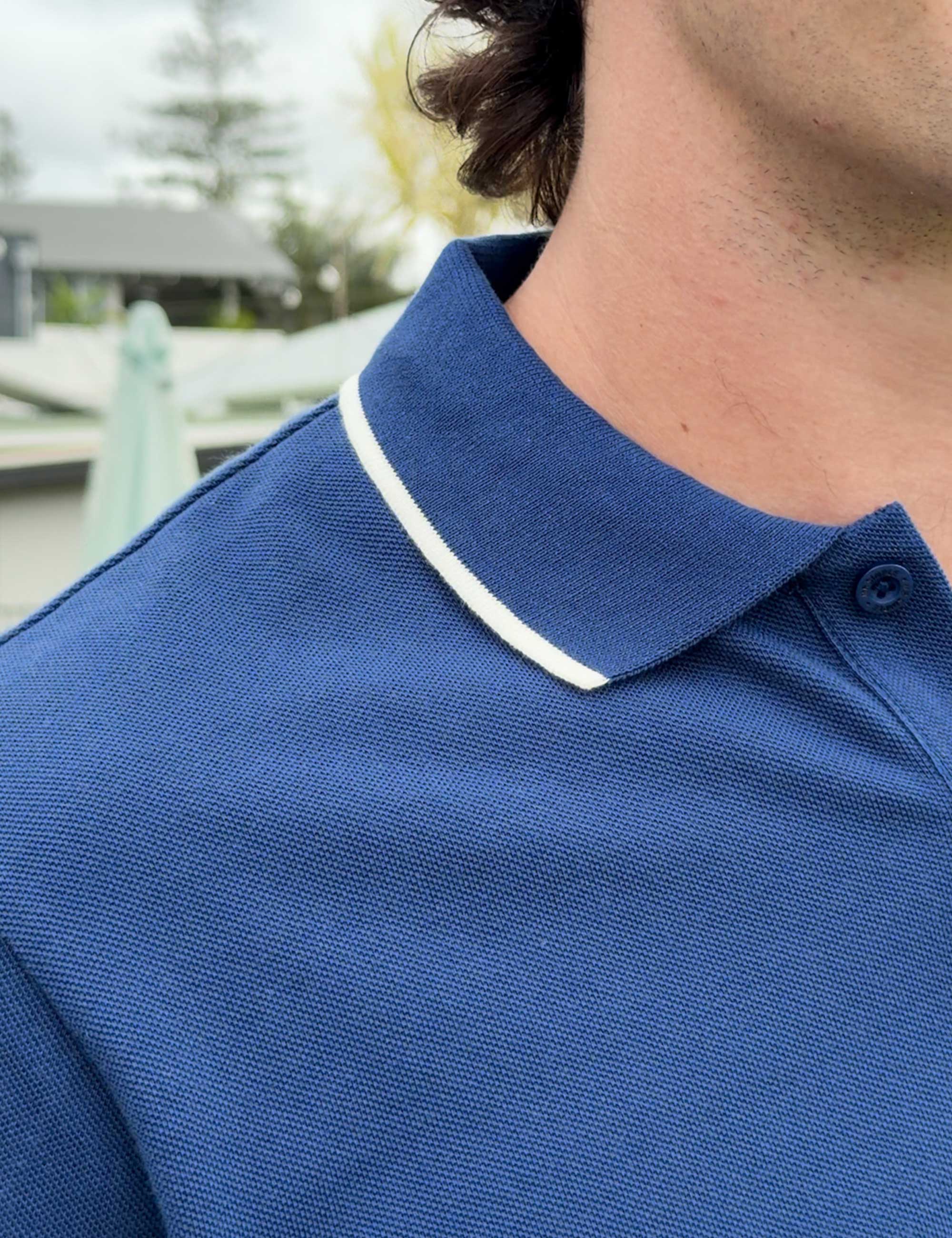 Stripe Polo - Navy Blue - Image 4