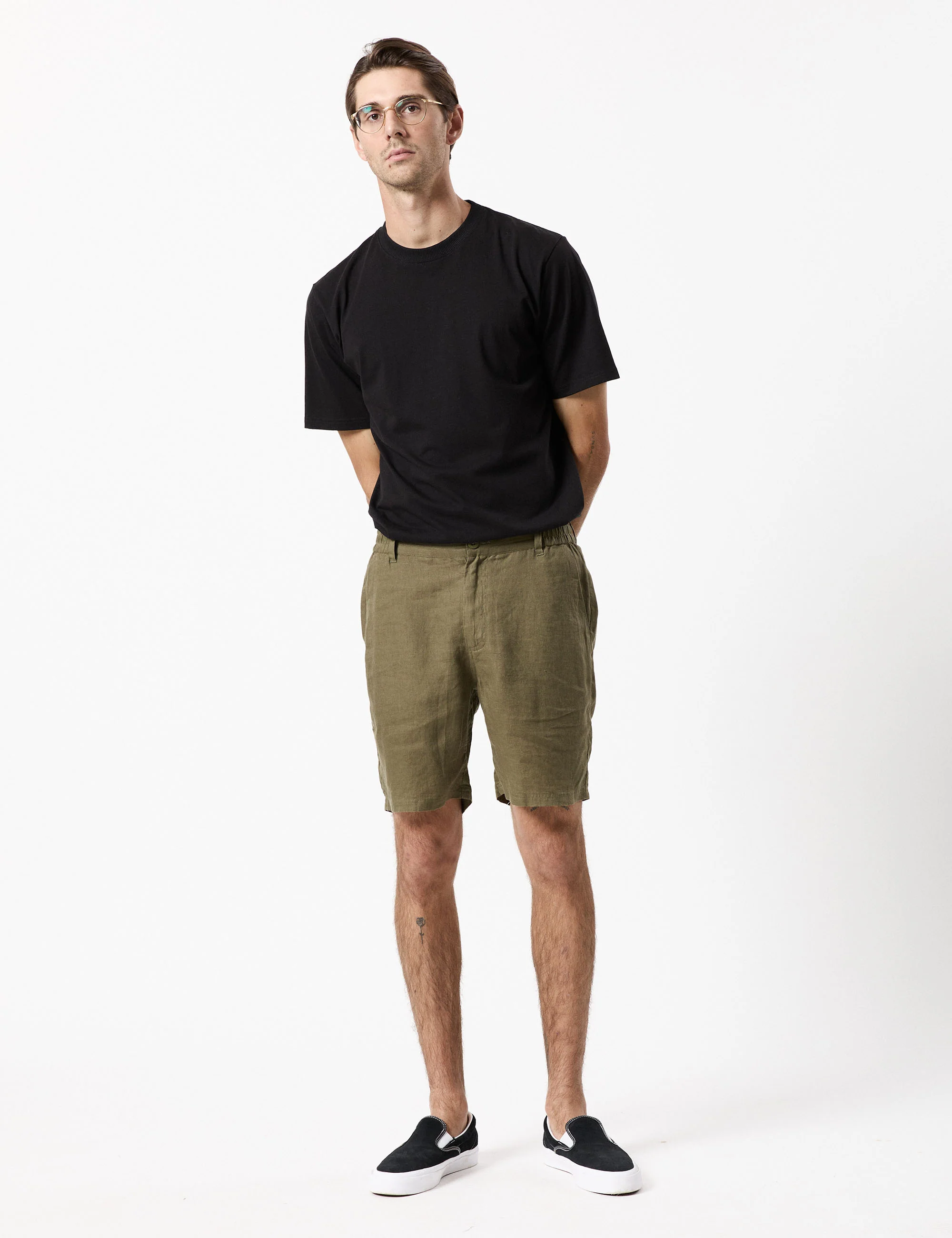 Tanner 3.0 Linen Shorts - Fatigue - Image 12