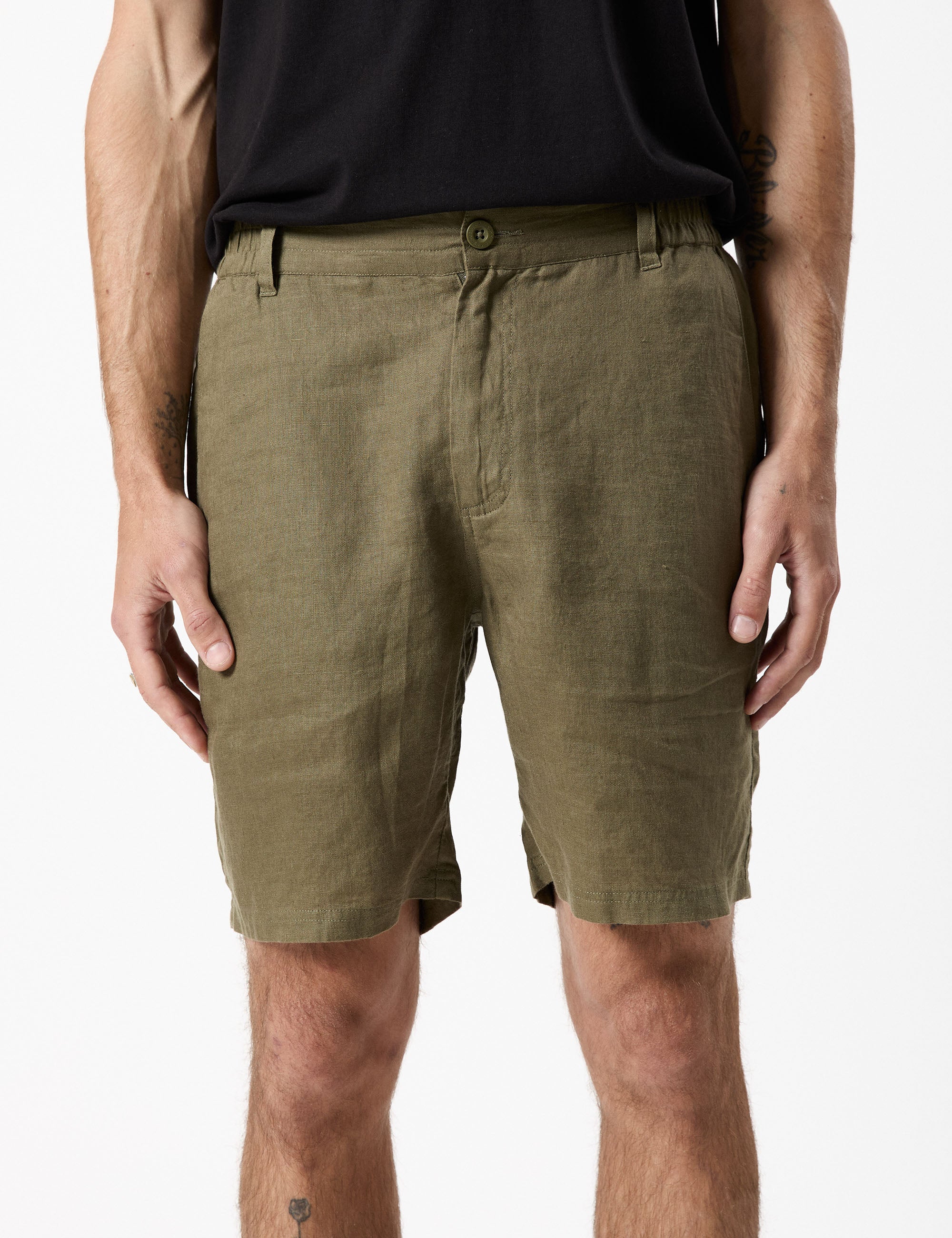Tanner 3.0 Linen Shorts - Fatigue - Image 4