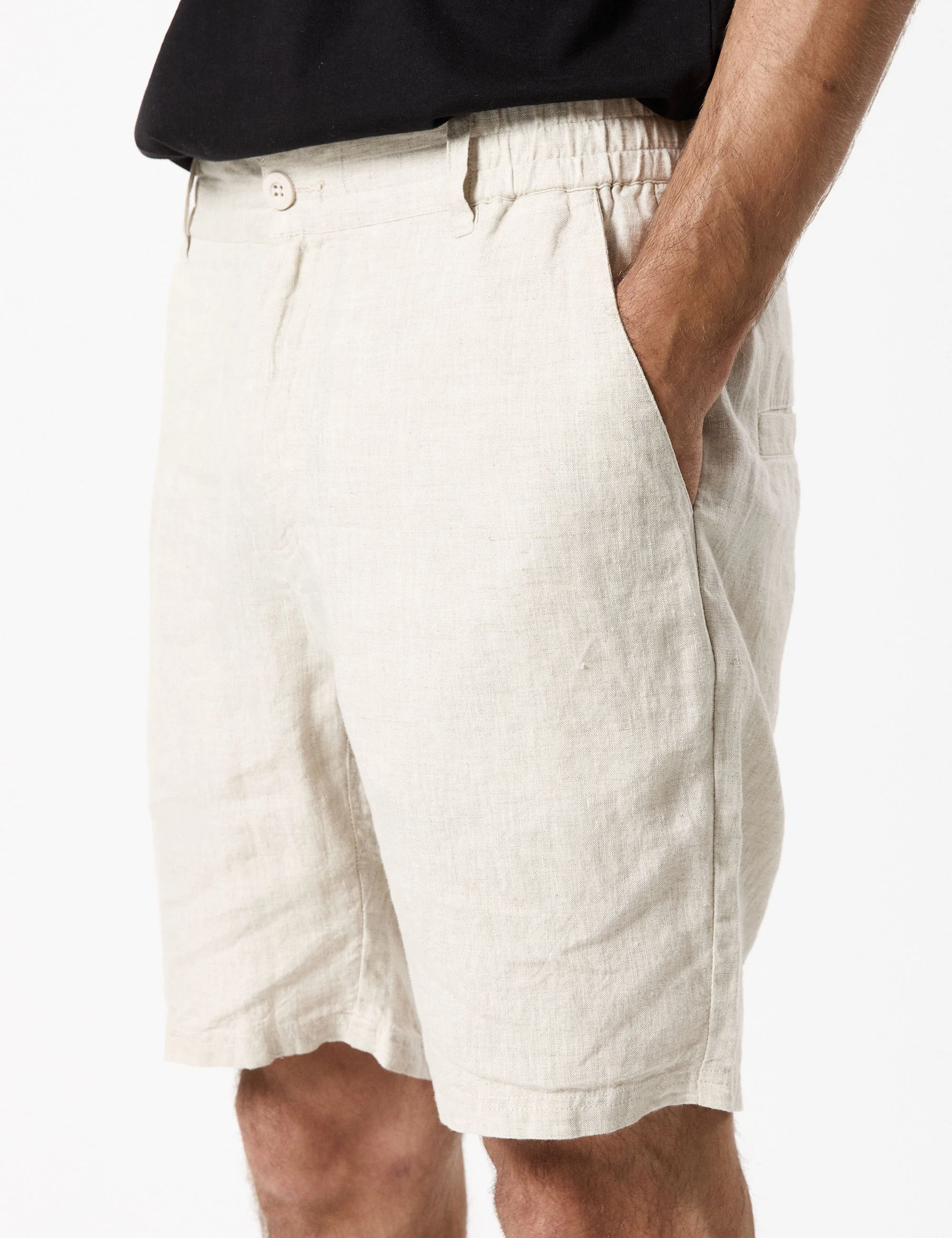 Tanner 3.0 Linen Shorts - Natural - Image 3