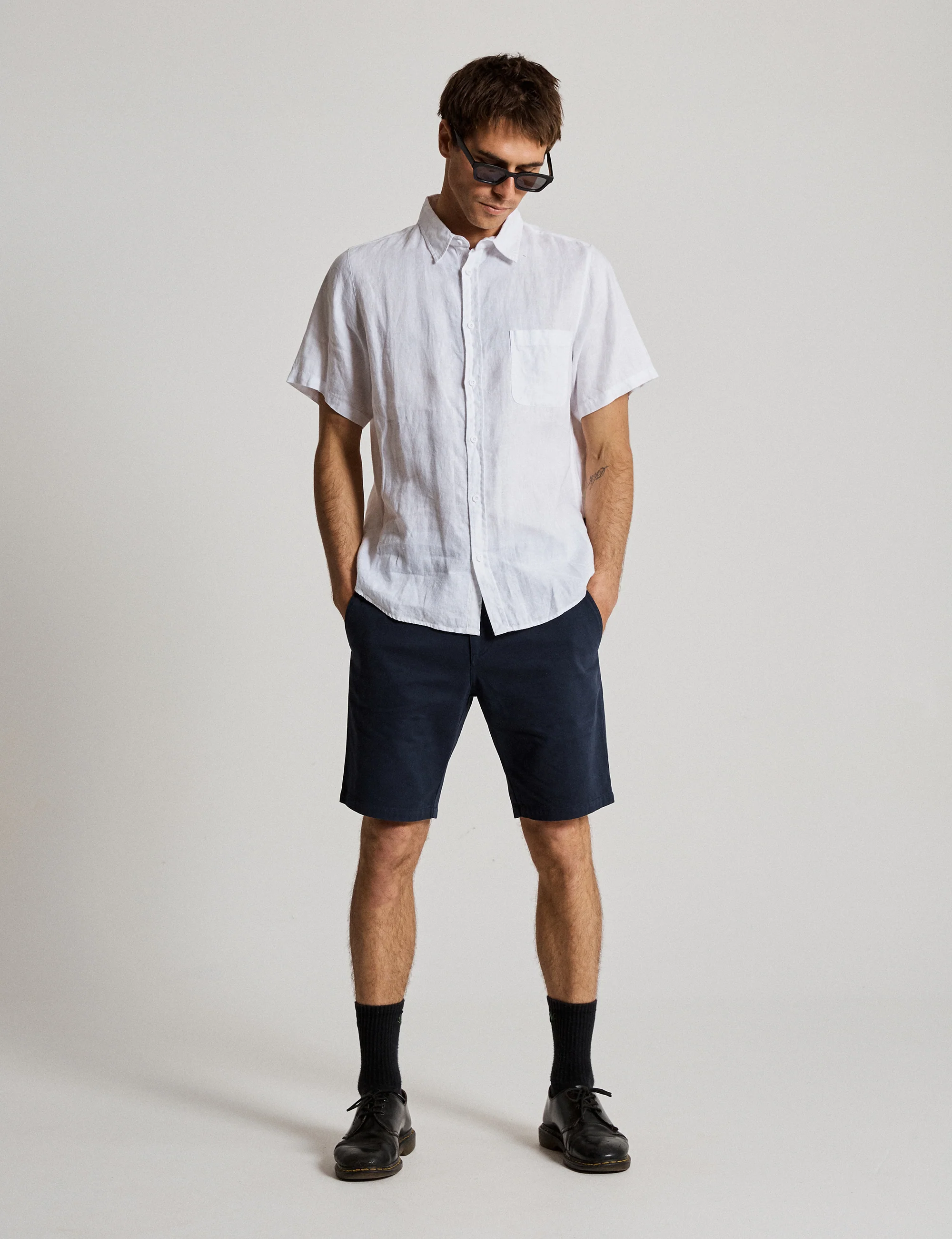 Taylor Stretch Chino Short - Navy - Image 3